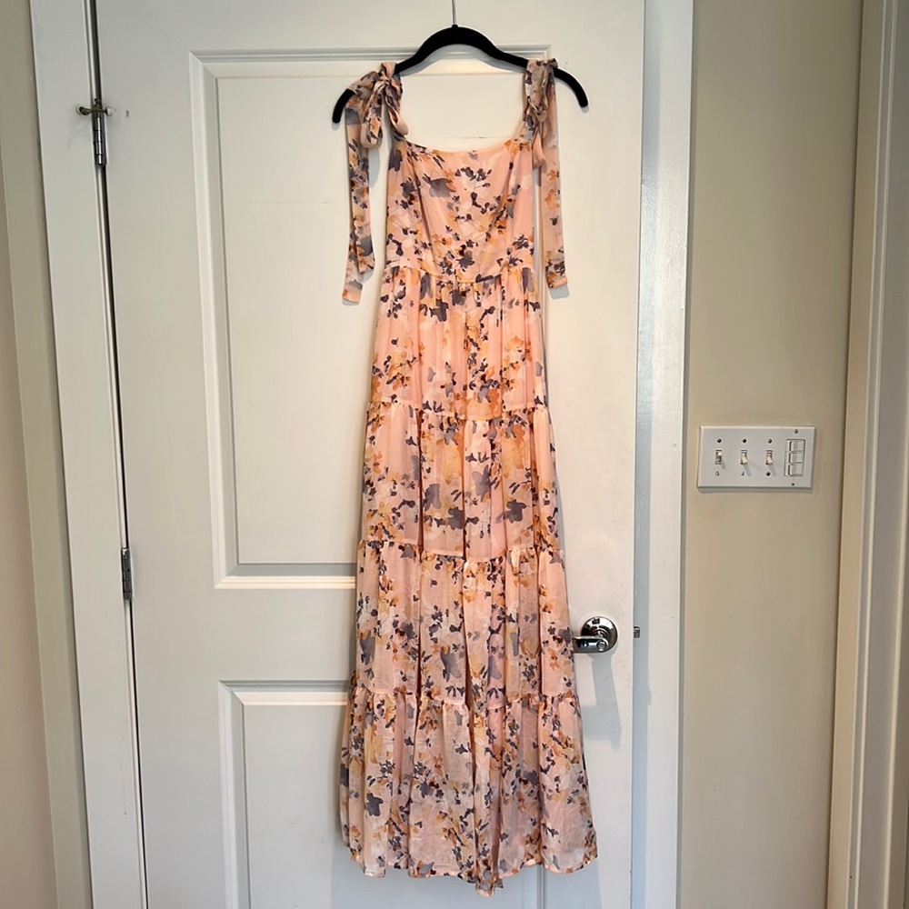 Lulus Pink Floral Maxi Dress